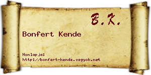 Bonfert Kende névjegykártya